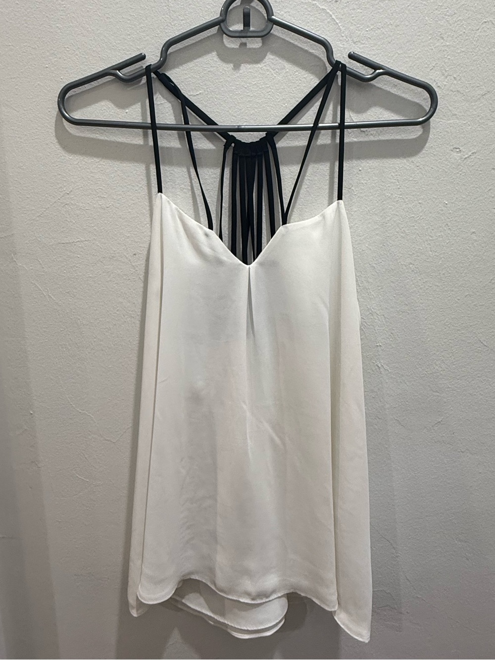 Express White Strappy Racerback Cami Tank Top Medium Flowy Sleeveless Blouse